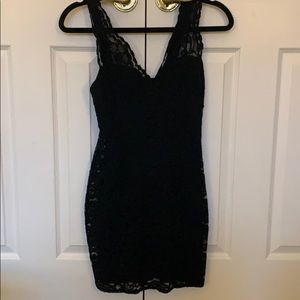 Topshop black lace bodycon dress